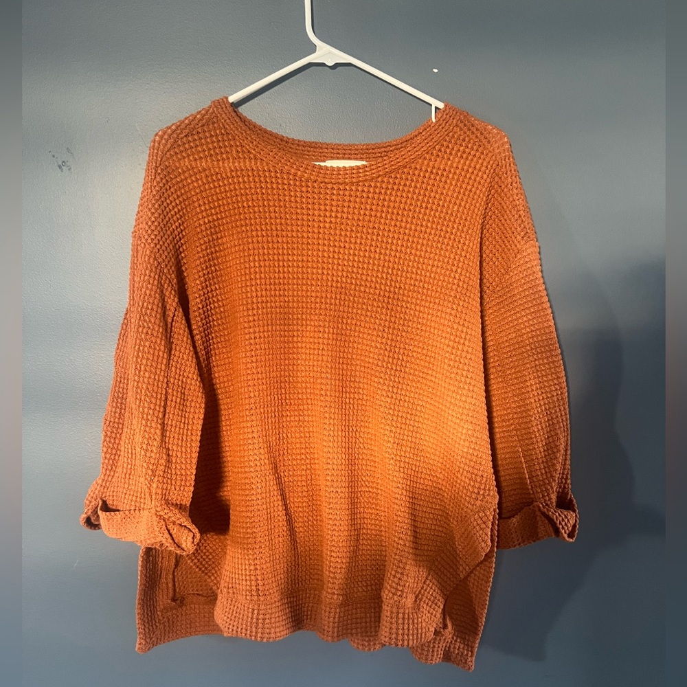 Oversized Waffle Knit Sweater Tunic